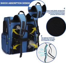 Load image into Gallery viewer, Sac à Dos Chat Chien Extensible Respirant, Sac a Dos de Transport Pliable Pour Animal de Compagnie Avec Matelas En Peluche Amovible, Pour Camping, Randonnées, Voyage en Train/Voiture/Avion
