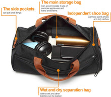Load image into Gallery viewer, Sac De Sport avec Compartiment à Chaussures et Poche Humide, Sac de Voyage Imperméables, Sac polochon Grande Capacité, Sac de Gym Fitness Portable, Sac Bandoulière, Sac a Main pour Homme Femme Enfant
