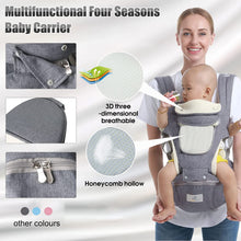 Load image into Gallery viewer, Ergonomic Baby Carrier with Hip Seat/Pure Cotton Lightweight and Breathable/Multiposition:Back,Adjustable for Newborn and Small Child from 3 to 48 Months

