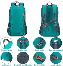 Load image into Gallery viewer, Sac à Dos de Randonnée 40L, Sac de Sport Imperméable, Sac à Dos Voyage Ultra-Léger, Sac à Dos Trekking Pliable, Sac à Dos Ordinateur Portable, Pour Homme Femme Sport Camping Randonnée Cyclisme Voyage
