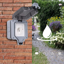 Load image into Gallery viewer, WATERPROOF PLUG IP66, Wall Mounted Outdoor Socket, Dustproof Wall Plug Housing for Indoor and Outdoor
