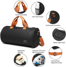 Load image into Gallery viewer, Sac De Sport avec Compartiment à Chaussures et Poche Humide, Sac de Voyage Imperméables, Sac polochon Grande Capacité, Sac de Gym Fitness Portable, Sac Bandoulière, Sac a Main pour Homme Femme Enfant
