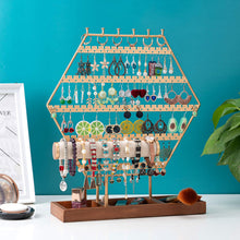 Load image into Gallery viewer, shaped jewelry display for earrings and earrings - With ring and chains
