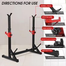 Load image into Gallery viewer, Squat Rack Multi-Function Barbell Rack Height-Adjustable Dumbbell Stand for Sports Studio Home Weight Lifting Bench Press Dip Station Portable Strength Training Dumbbell Rack
