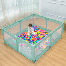 Load image into Gallery viewer, Parc Bébé avec Panier De Basket, Parc De Jeux Bébé Pliable Lavable, Parc Centre d'activités pour Enfants, Grand Parc Adapté Intérieur Extérieur avec Grille de Protection
