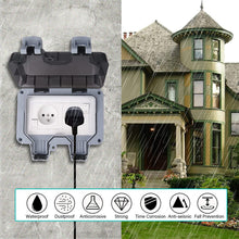 Load image into Gallery viewer, Prise Étanche IP66, Prise Etanche Extérieure Murale, Boîtier de Prise Murale Étanche à la Poussière pour Intérieur et Extérieur (Avec interrupteur, A)
