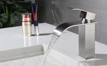 Load image into Gallery viewer, Waterfall Bathroom Single-Lever Basin Mixer Tap Chrome Brass for Washbasin Bathroom
