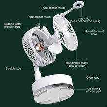 Load image into Gallery viewer, Stand Fan,Folding Portable Telescopic Floor/USB Desk Fan with 7200mAh Rechargeable Battery,4 Speeds Super Quiet Adjustable Height and Head Great for Office Home Outdoor Camping
