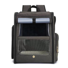 Load image into Gallery viewer, Cat Dog Backpack Extendable Breathable, Foldable Pet Carrying Backpack With Removable Plush Mattress, For Camping, Hiking, Traveling by Train/Car/Plane
