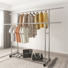 Load image into Gallery viewer, Perchero Burro Independiente Perchero Varillas Dobles Estante de Ropa de Dormitorio Multifuncional
