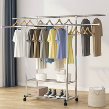 Load image into Gallery viewer, Perchero Burro Independiente Perchero Varillas Dobles Estante de Ropa de Dormitorio Multifuncional
