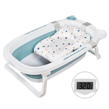 Load image into Gallery viewer, Vasca da Bagno Pieghevole per Bambini, Vasca Bagno Multifunzionale per Bambini con Termometro Cuscino da Bagno, Vasca da Bagno Antiscivolo Neonato
