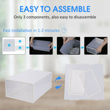 Load image into Gallery viewer, 12X Transparent Shoe Box Shoe Box Shoe StorageDrawer Stackable NEW

