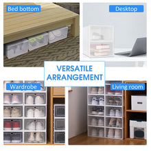 Load image into Gallery viewer, 12X Transparent Shoe Box Shoe Box Shoe StorageDrawer Stackable NEW
